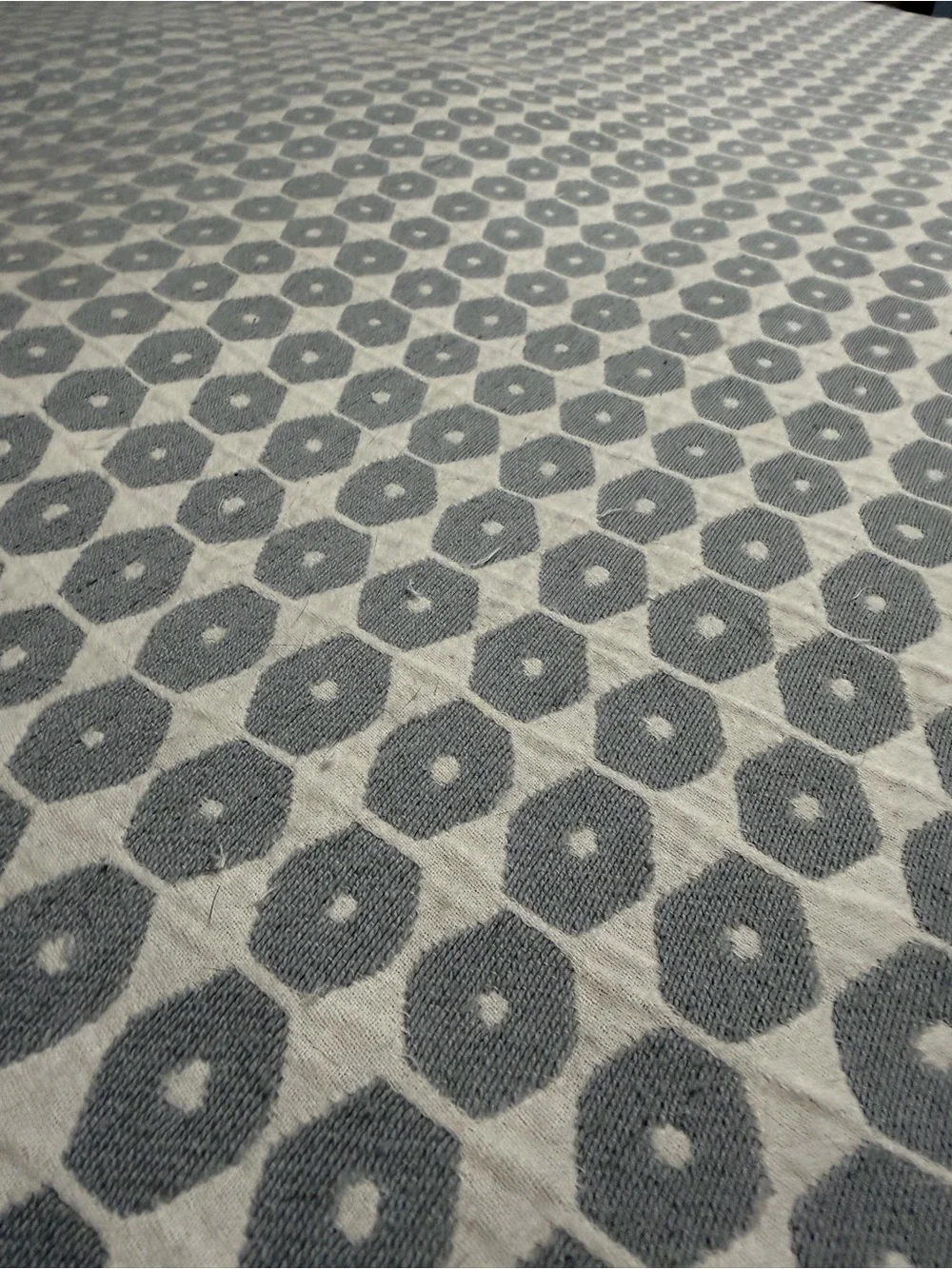 West Elm Honeycomb Woven Duvet Cover Full/Queen Cotton Linen Grey Sand.